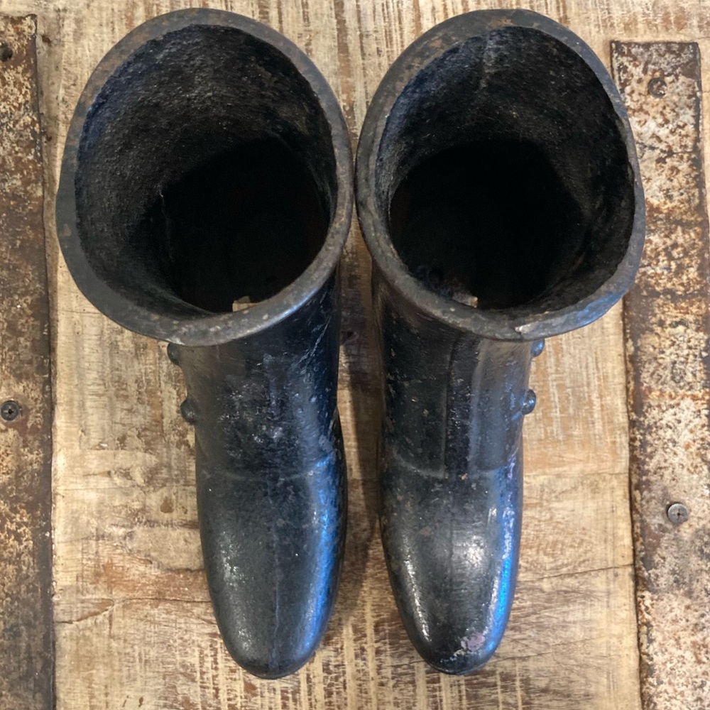 Antique Cast Iron Mannequin Boots Victorian Child Size Shoes - Picture 8 of 12